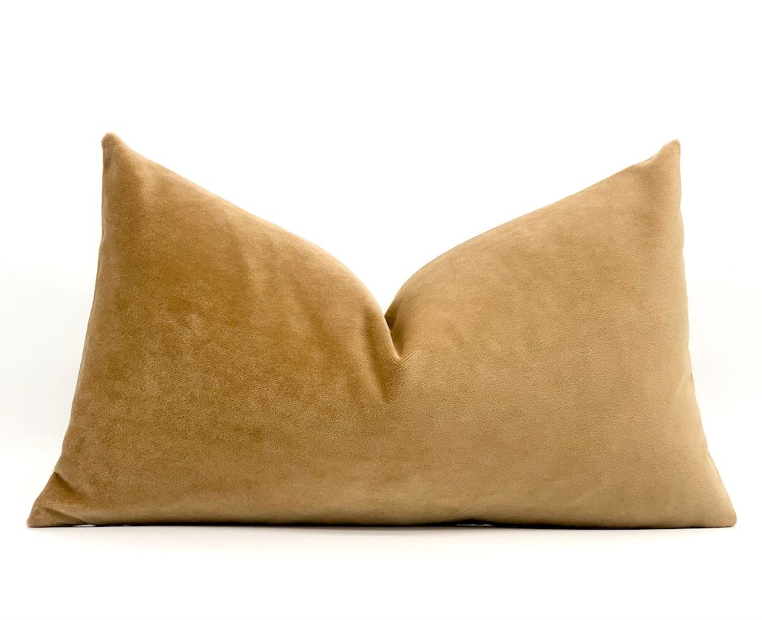 Camel Velvet Pillow Cover Lumbar Decorative Brown Velvet - Etsy inside Murmur Camel Lumbar Indoor/Outdoor Performance Pillow, 12"X19"