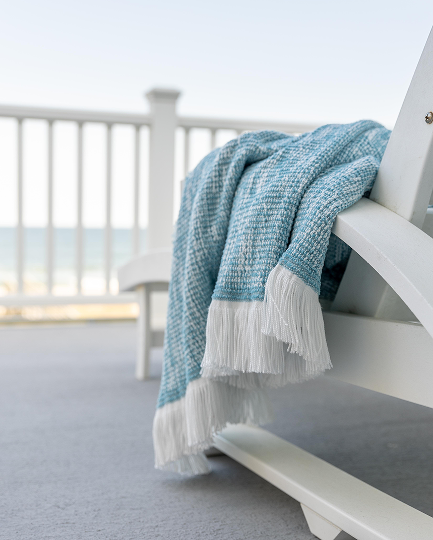 Coastal Days With Sunbrella Indoor Outdoor Throws with regard to Sunbrella Canvas Navy And Canvas Natural Outdoor Corded Cushion Set, 22X22