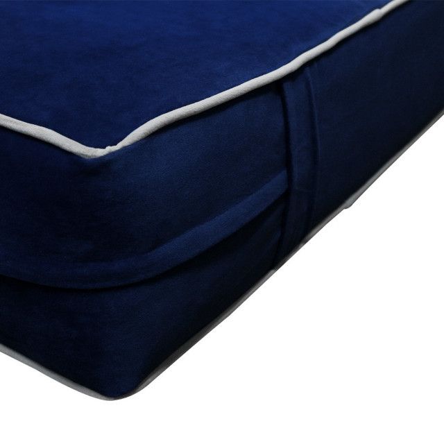 Contrast Pipe 8" Twin 75X39X8 Velvet Indoor Daybed Mattress |Cover Only ... throughout  Style1 Twin Contrast Trim Daybed Mattress Bolster Back Covers Ad106