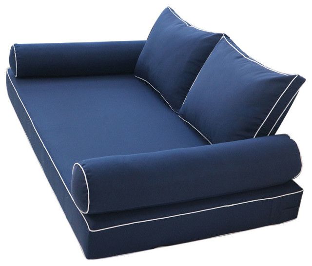 |Cover Only| Style1 Twin Contrast Trim Daybed Mattress Bolster Back ... inside  Style1 Twin Contrast Trim Daybed Mattress Bolster Back Covers Ad102