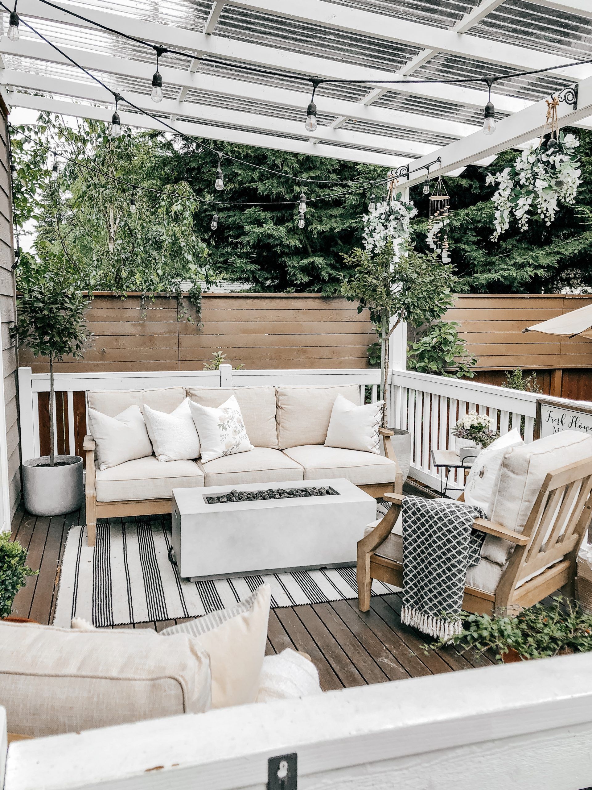 Creating an Outdoor Oasis with a Cove White Upholstery Sofa