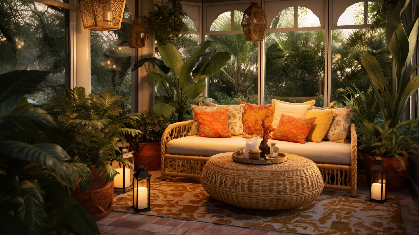 Creating A Tropical Patio Oasis With Sunroom Furniture Picks throughout Creating an Outdoor Oasis with a Cove White Upholstery Sofa