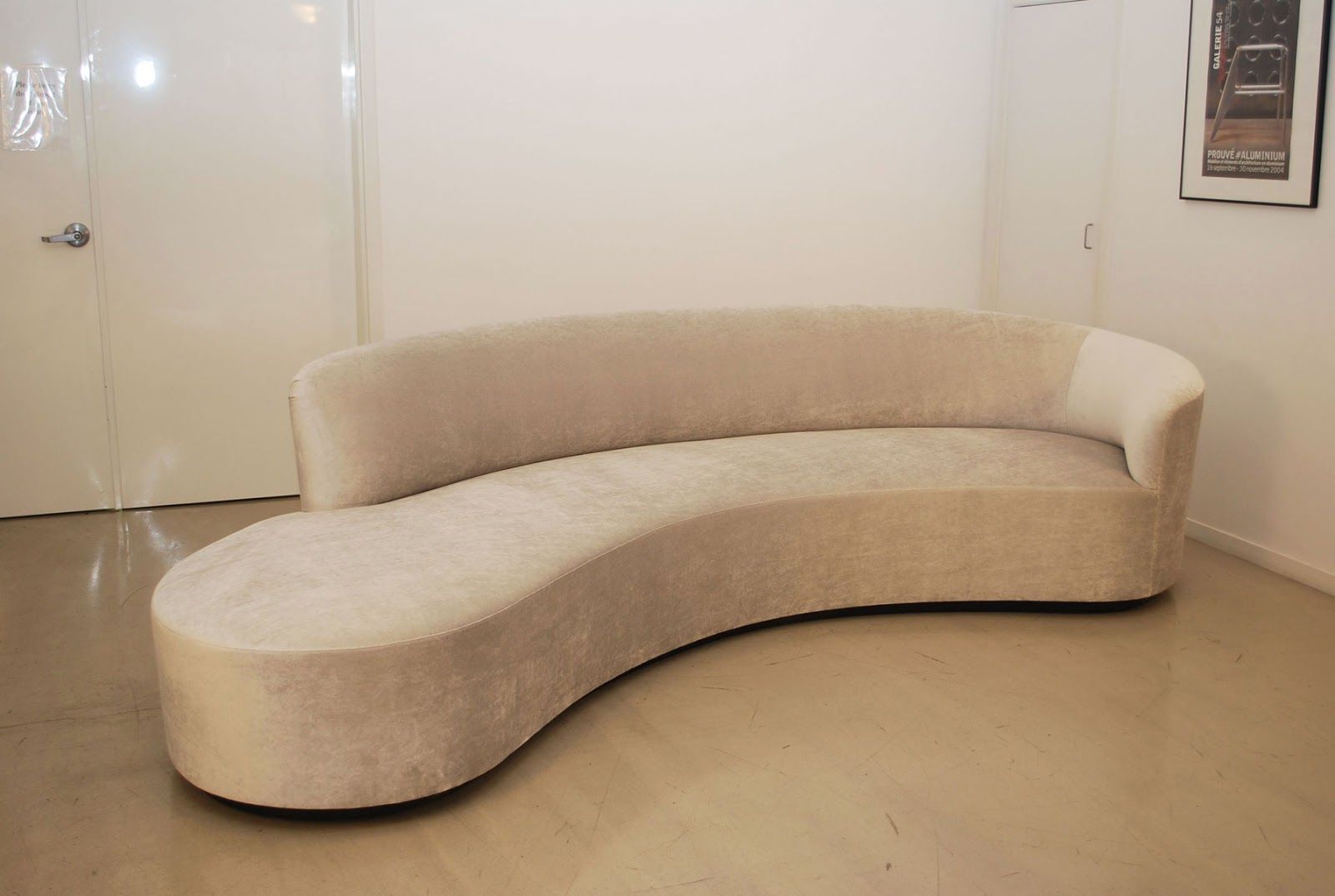Curved Sofa in Redondo Curved Sofa, Cast Silver, No Welt
