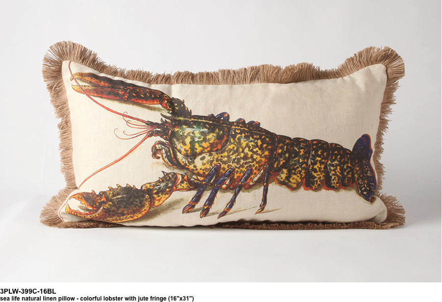 Design Legacy- Sea Life: Colorful Lobster With Jute Fringe Pillow ... inside The Science Behind the Visions II Lobster Pillow and Its Supportive Design