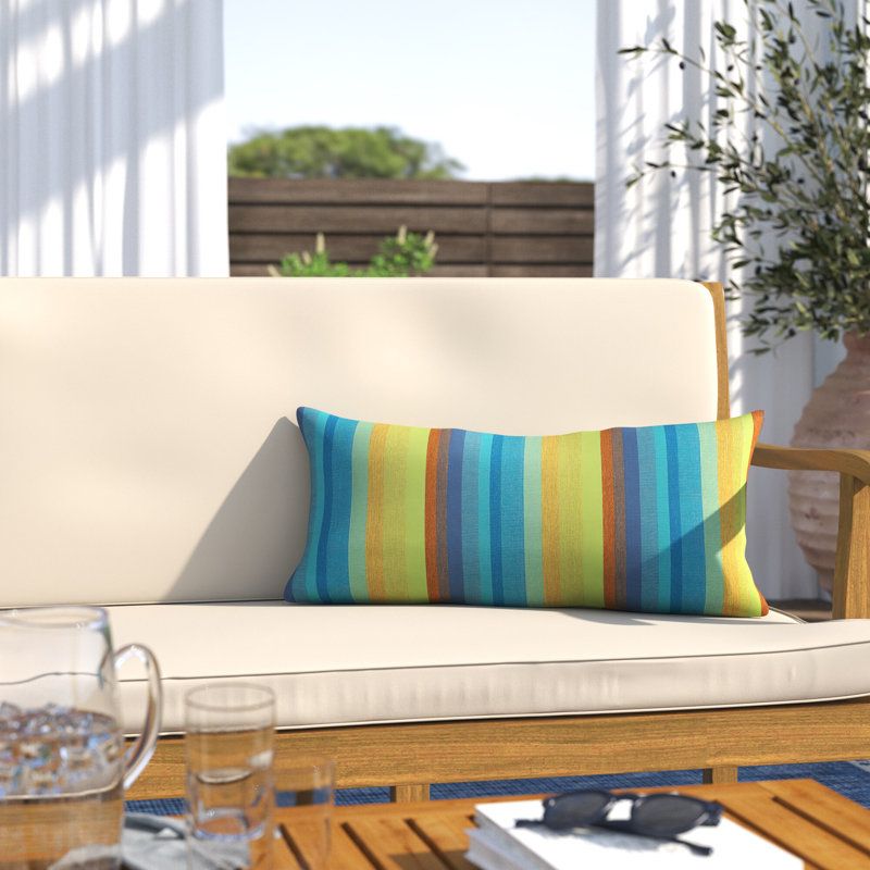 Dolce Oasis Kenner Striped Sunbrellaâ® Indoor/Outdoor Throw Pillow ... with Designing outdoor living spaces with Sunbrella Dolce Oasis pillow collections