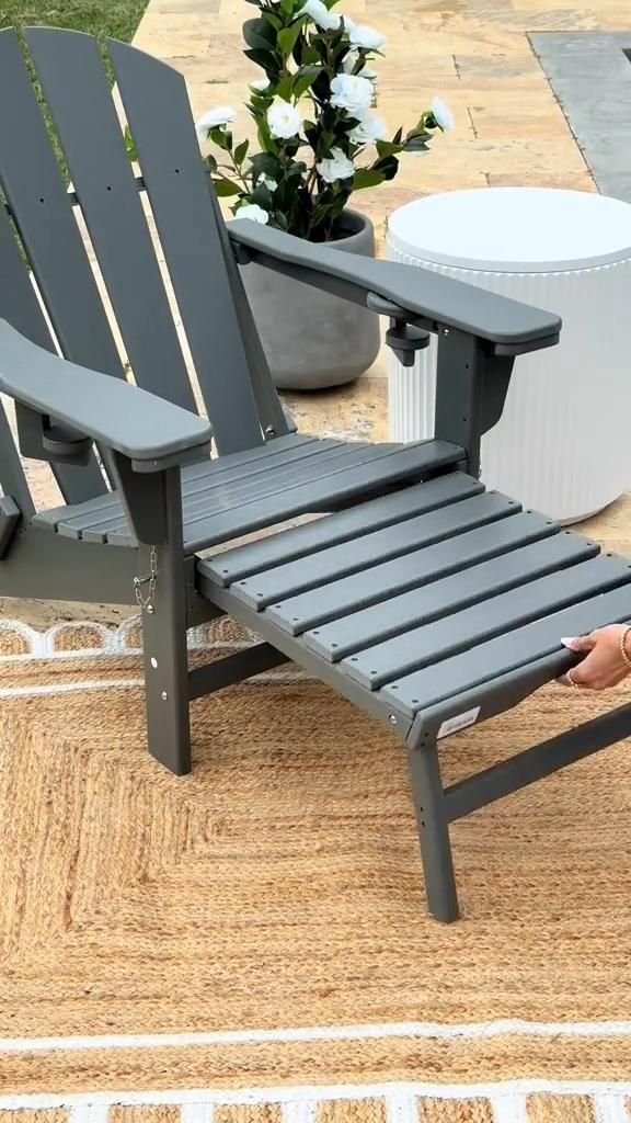 ⛱️Folding Outdoor Adirondack Chairs Weather Resistant For Patio [Video ... for Coral Outdoor Knife Edge Throw Pillows, 18X18, Set Of 2