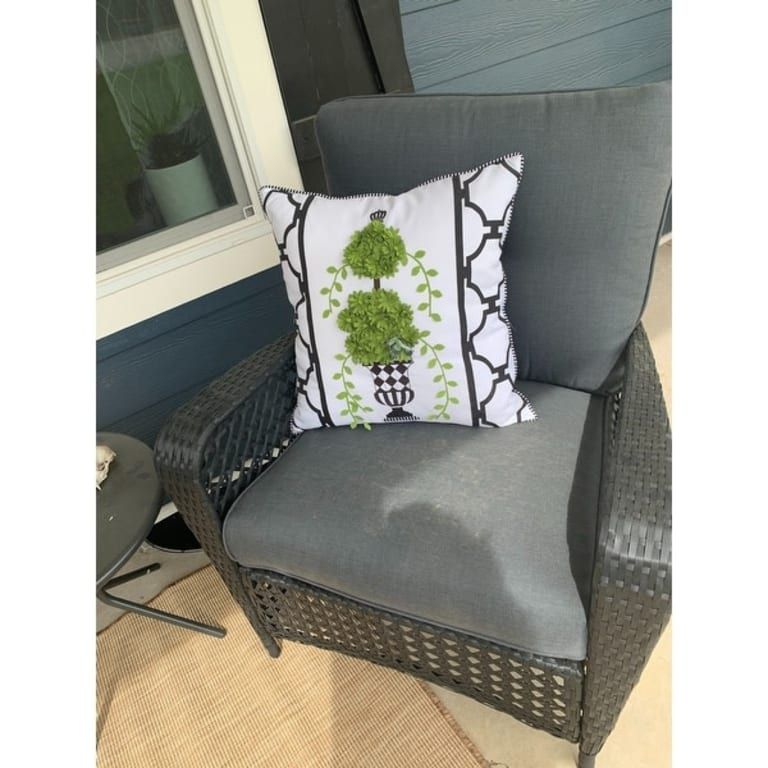 Edie At Home Indoor/Outdoor Crowned Dimensional Topiary Decorative ... intended for Understanding the Benefits of Pink Fern Leaves 20x20 Indoor Outdoor Pillow