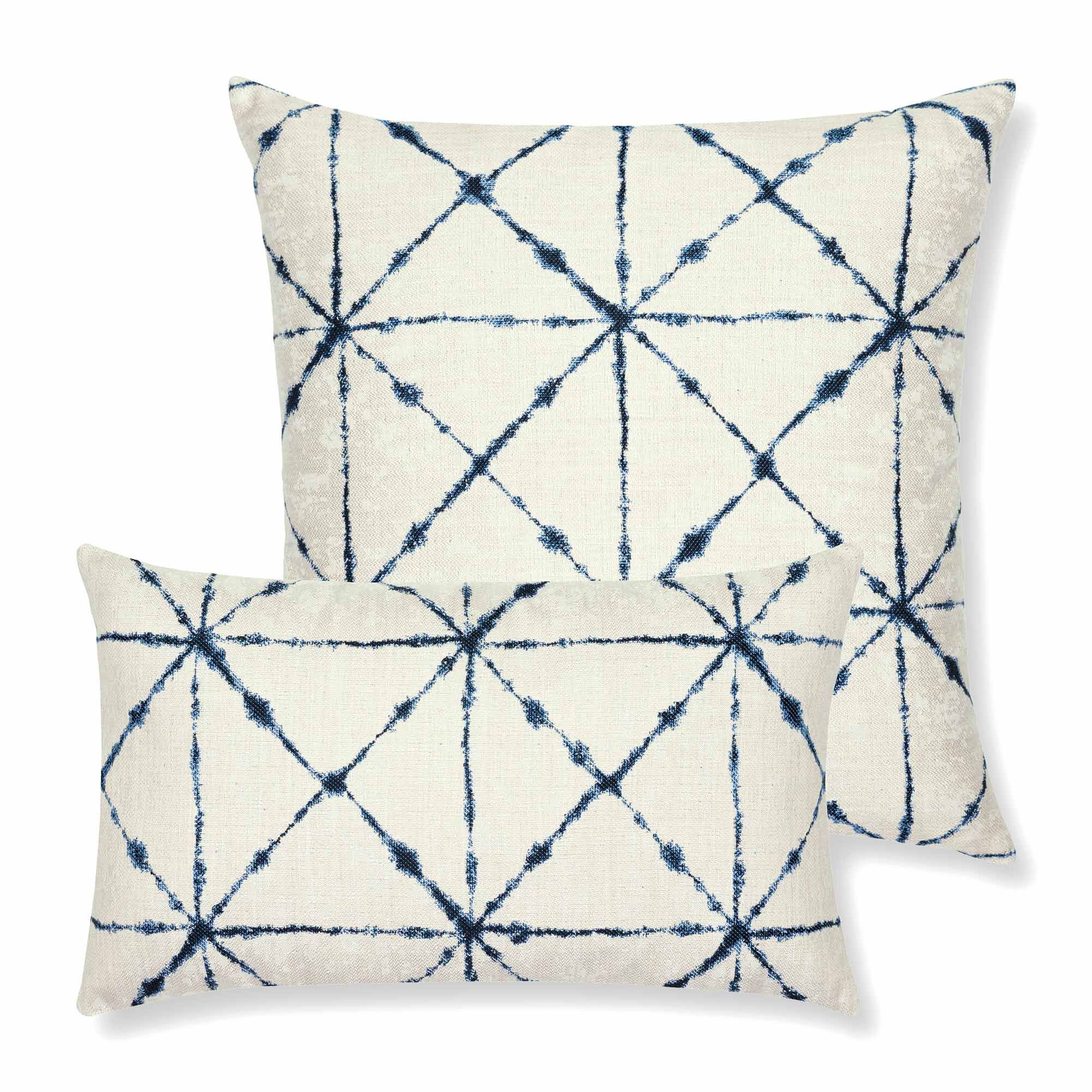 Elaine Smith 20" X 20" Trilogy Indigo Sunbrella Outdoor Pillow | Authenteak with The science behind Trilogy Indigo's performance cushioning for both indoor and outdoor settings