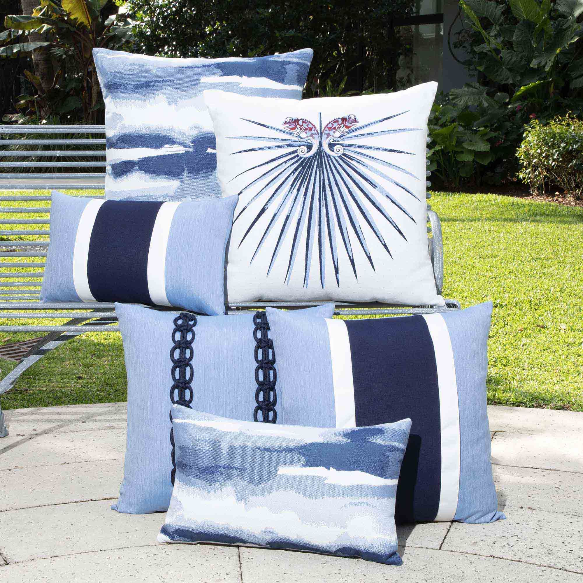 Elaine Smith 22" X 22" Chameleon Capri Sunbrella Outdoor Pillow ... with regard to Chameleon Capri Indoor/Outdoor Performance Pillow, 22"X22"