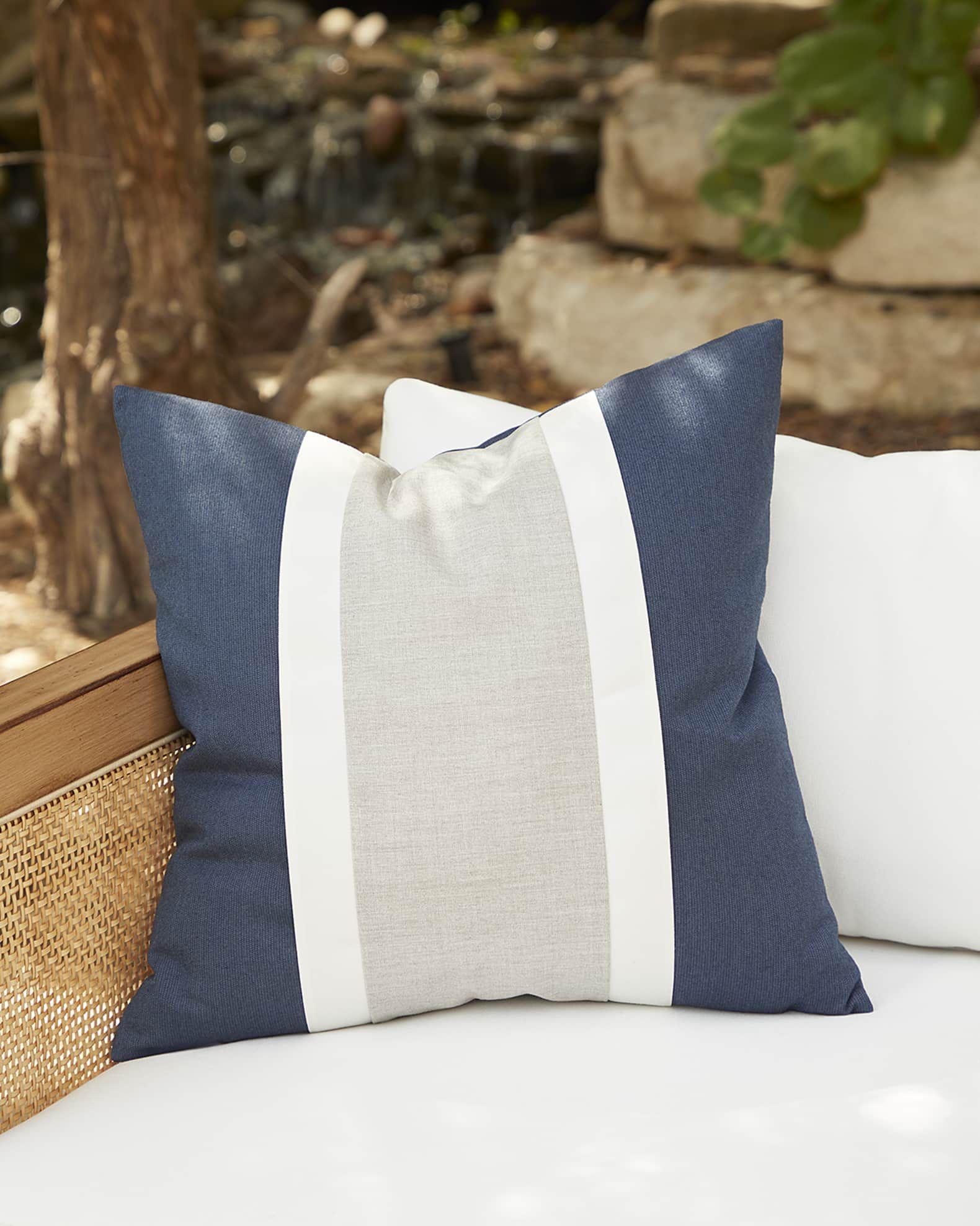 Elaine Smith Nevis Indoor/Outdoor Pillow, 20" Square | Neiman Marcus for Exploring the Versatility of Indoor Outdoor Pillow Design in Modern Living Spaces