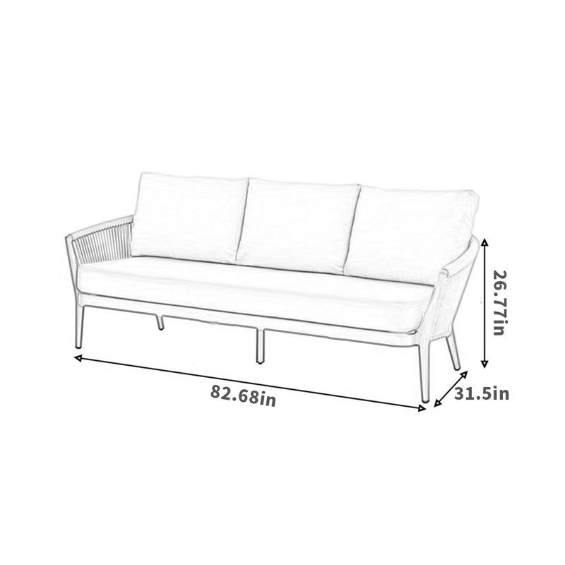 Elegant Home Furnishings.s Durable Rope Woven Outdoor Sofa Aluminum ... in Design Principles Behind Long-Lasting Aluminum Frame Sofas