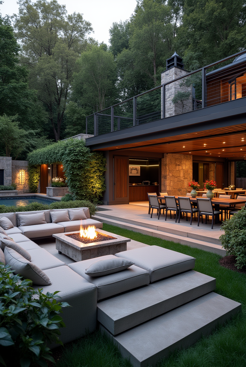 Elevate Your Outdoors: Luxury Outdoor Living Spaces In 2025 | Backyard ... in Navy Blue Outdoor Deep Seating Pillow And Cushion Set, 23"X25