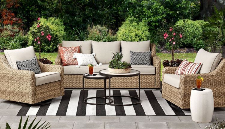 Embracing The Charm Of Outdoor Wicker Furniture: A Perfect Blend Of ... inside Lounge Sectional Sofa And Table Set, Rattan, Wicker, Dark Brown Brown, Outdoor