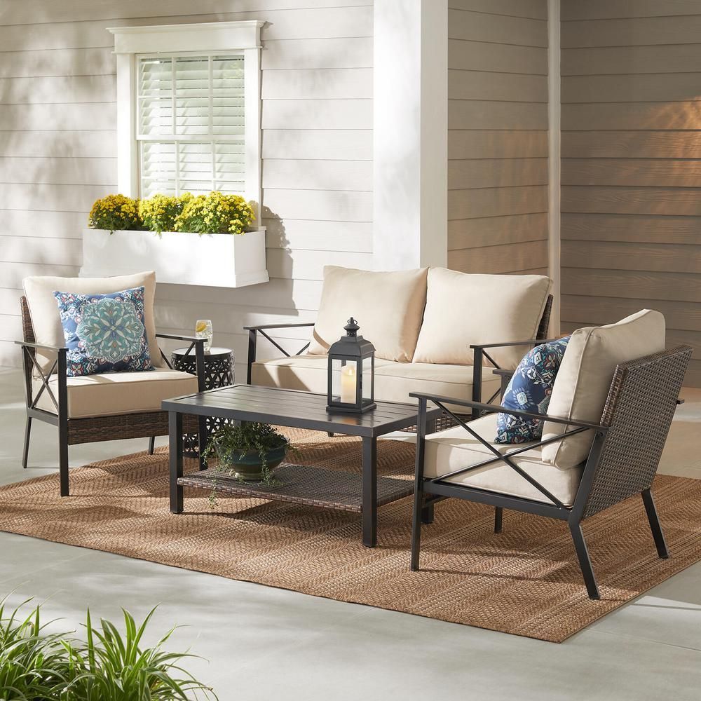 Enhance The Style Of Your Outdoor Entertainment Setting With This 4 ... within Designing comfortable outdoor living spaces with deep seating cushion sets