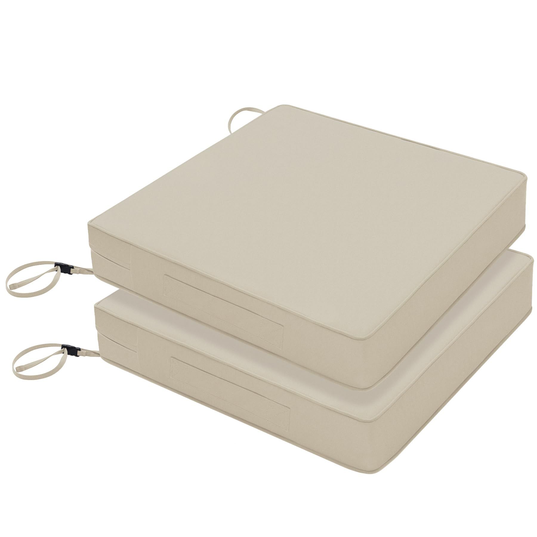 Favoyard Patio Chair Cushions 19 X 19 X 3 Inch Waterproof Outdoor Seat ... throughout Color retention strategies for cream outdoor furniture cushions