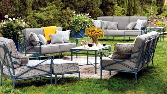 Garden Furniture And Patio Furniture Ideas For Comfortable Seating -100 ... in Vidaxl Patio Lounge Set 10 Piece With Cushions Gray Poly Rattan Garden Seat, Black And Water Blue, 1 Piece, 4X Corner + 4X Middle + 2X Footrest