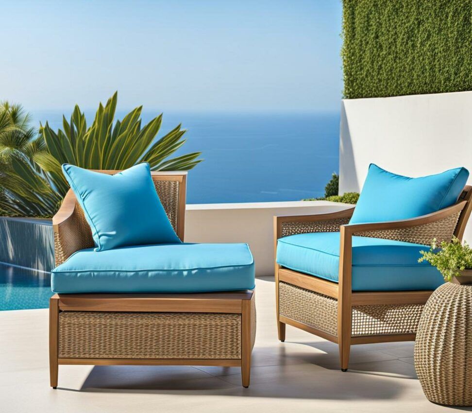 Give Your Patio A Stylish Boost With Light Blue Outdoor Chair Cushions ... in The Art of Selecting Weather-Resistant Outdoor Cushion Materials
