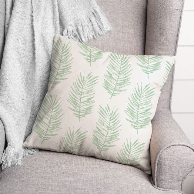 Green Fern Leaves 20X20 Indoor/Outdoor Pillow, 20X20 - Tropical ... inside Understanding the Benefits of Pink Fern Leaves 20x20 Indoor Outdoor Pillow