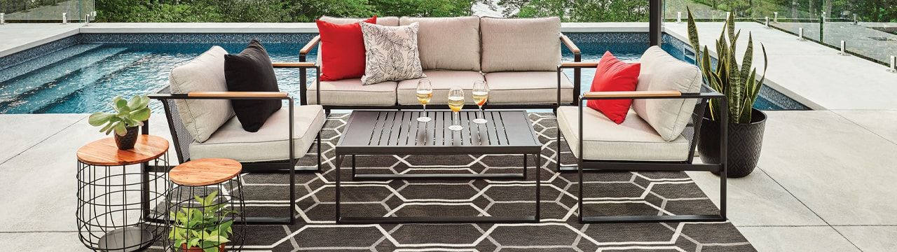 Guide To Choosing The Best Patio Cushions | Rona for Sunbrella Canvas Natural Outdoor Corded Cushion Set, 22"X22"