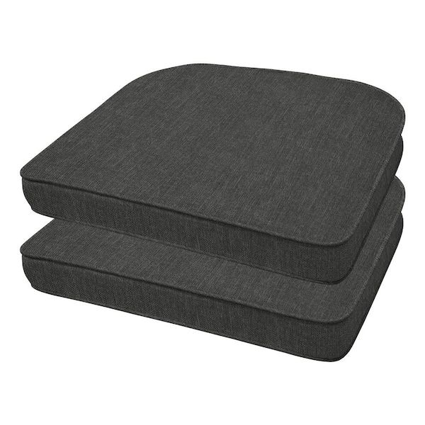 Honeycomb Textured Solid Charcoal Grey Rounded Outdoor Seat Cushion (2 ... regarding Understanding the Appeal of Charcoal Outdoor Cushions for Year-Round Comfort