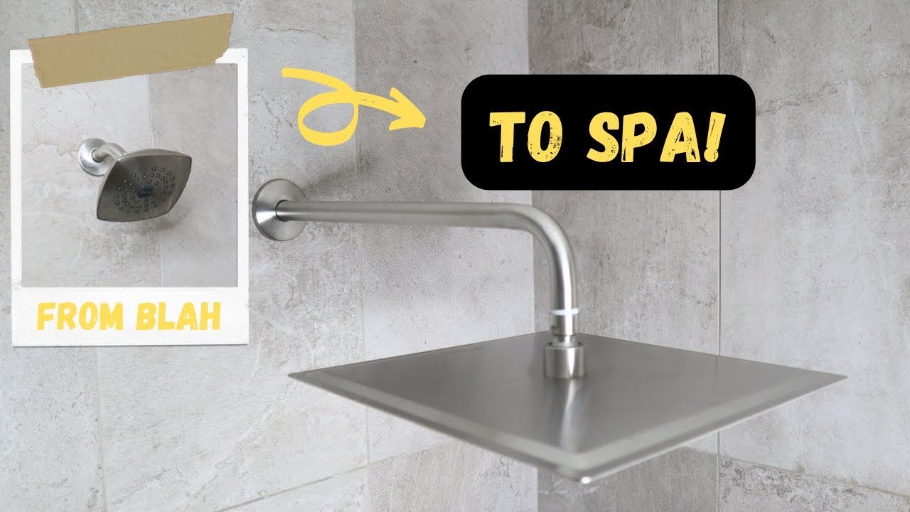 How To Change A Shower Head - Easy Diy Rain Style Shower Upgrade - Youtube regarding How to Mount a Rain Shower Head Without Damaging Your Walls