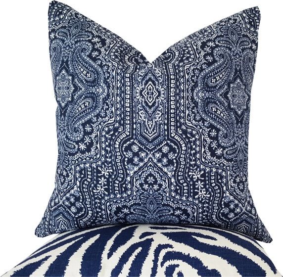 Indigo Pillows Indigo Decorative Pillow Paisley Pillow in Elevating Your Decor with the 20x20 Noble Indigo Pillow