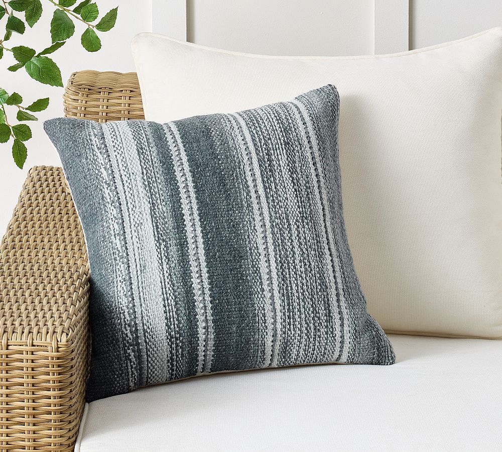 James Ombre Outdoor Pillow | Pottery Barn inside Ombre Indigo Indoor/Outdoor Performance Pillow, 20"X20"