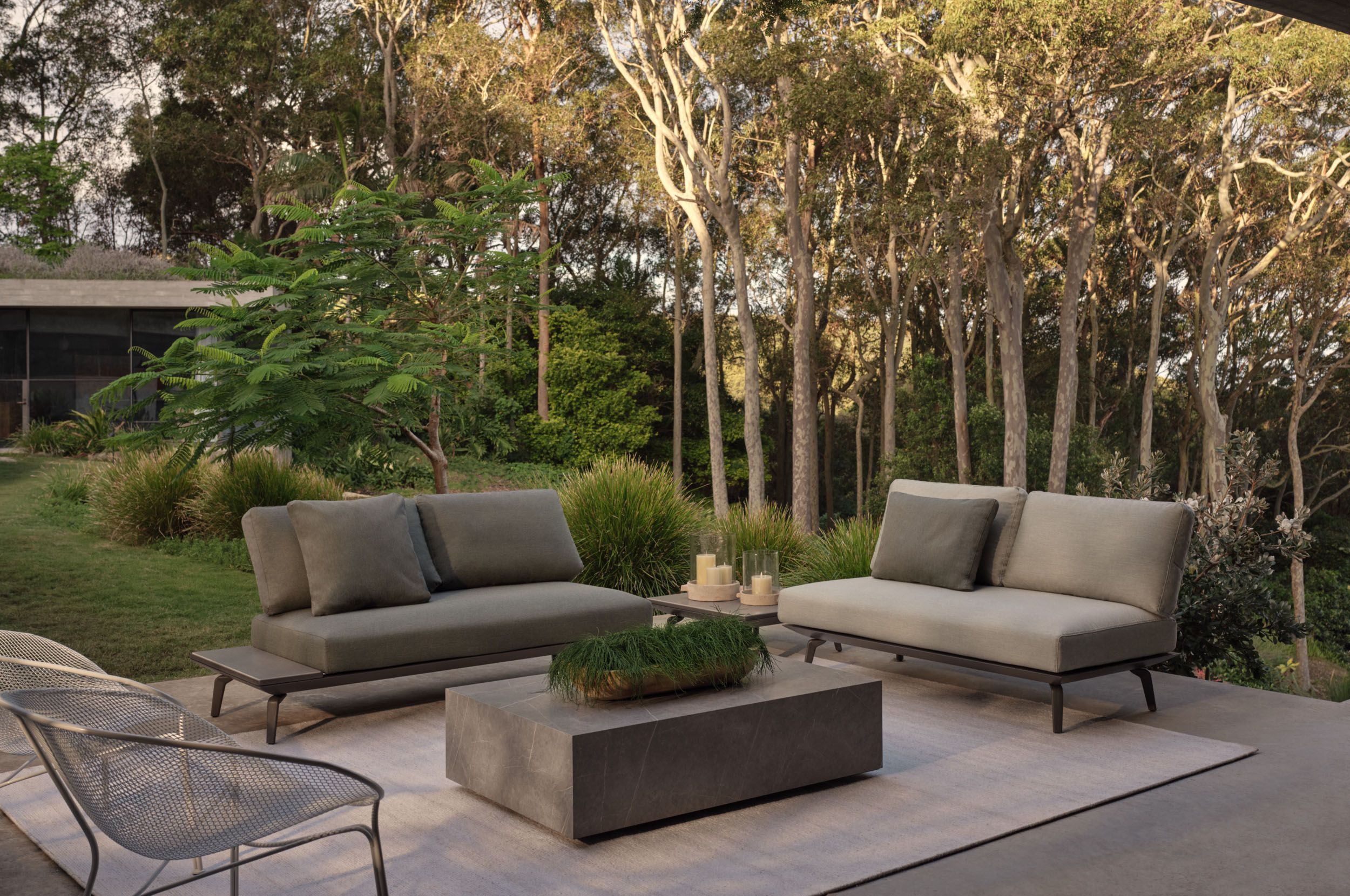 King Cove Two 2 Seater Sofas inside Cove Grey Upholstery Outdoor Sofa