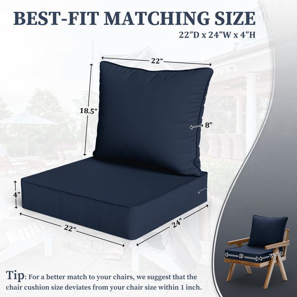 Latitude Run® Outdoor Deep Seating Cushion Set Indoor And Outdoor Seat ... regarding Sunbrella Canvas Antique Beige Outdoor Deep Seating Pillow And Cushion Set