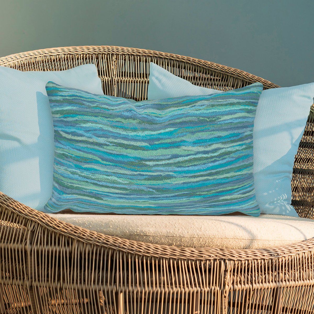 Liora Manne Visions Iii Pillow Broken Stripe Contemporary / Modern ... within Visions Iii Ripples Indoor/Outdoor Pillow Gulf 20"X20"