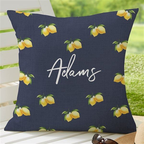 Lovely Lemons Personalized Outdoor Throw Pillow - 20X20 intended for Weatherproof Wonders The Durability You Need in Outdoor Lemons Throw Pillows