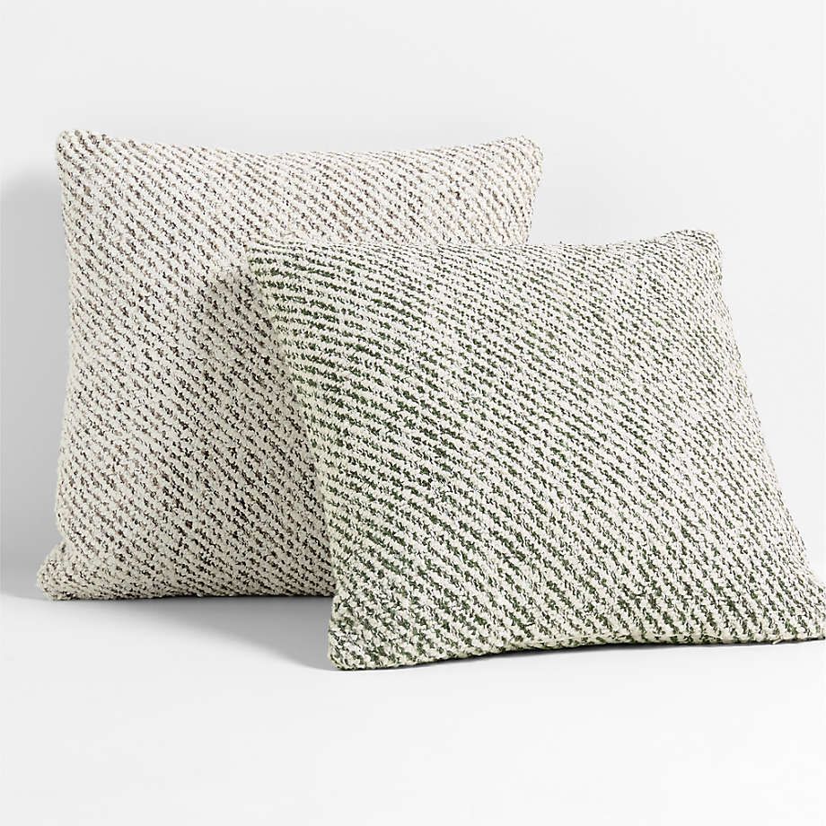 Melange Woven 20"X20" Juniper Green Indoor/Outdoor Throw Pillow ... within Basketweave Tuscan Indoor/Outdoor Performance Pillow, 20"X20"