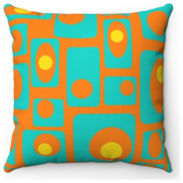 Mid Century Modern Outdoor Pillow, Earl - Modern - Outdoor Cushions And ... pertaining to Pineapple Stripes 14"X20" Abstract Decorative Outdoor Pillow, Blue