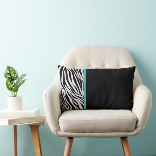 Modern Zebra Lumbar Pillows | Zazzle with Zebra Gray Lumbar Indoor/Outdoor Performance Pillow, 12"X20"