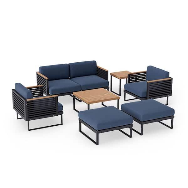 Newage Products Monterey 6-Seater 7-Piece Aluminum Outdoor Patio ... with The Science Behind Redondo Spectrum Indigo's Outdoor Sofa Construction