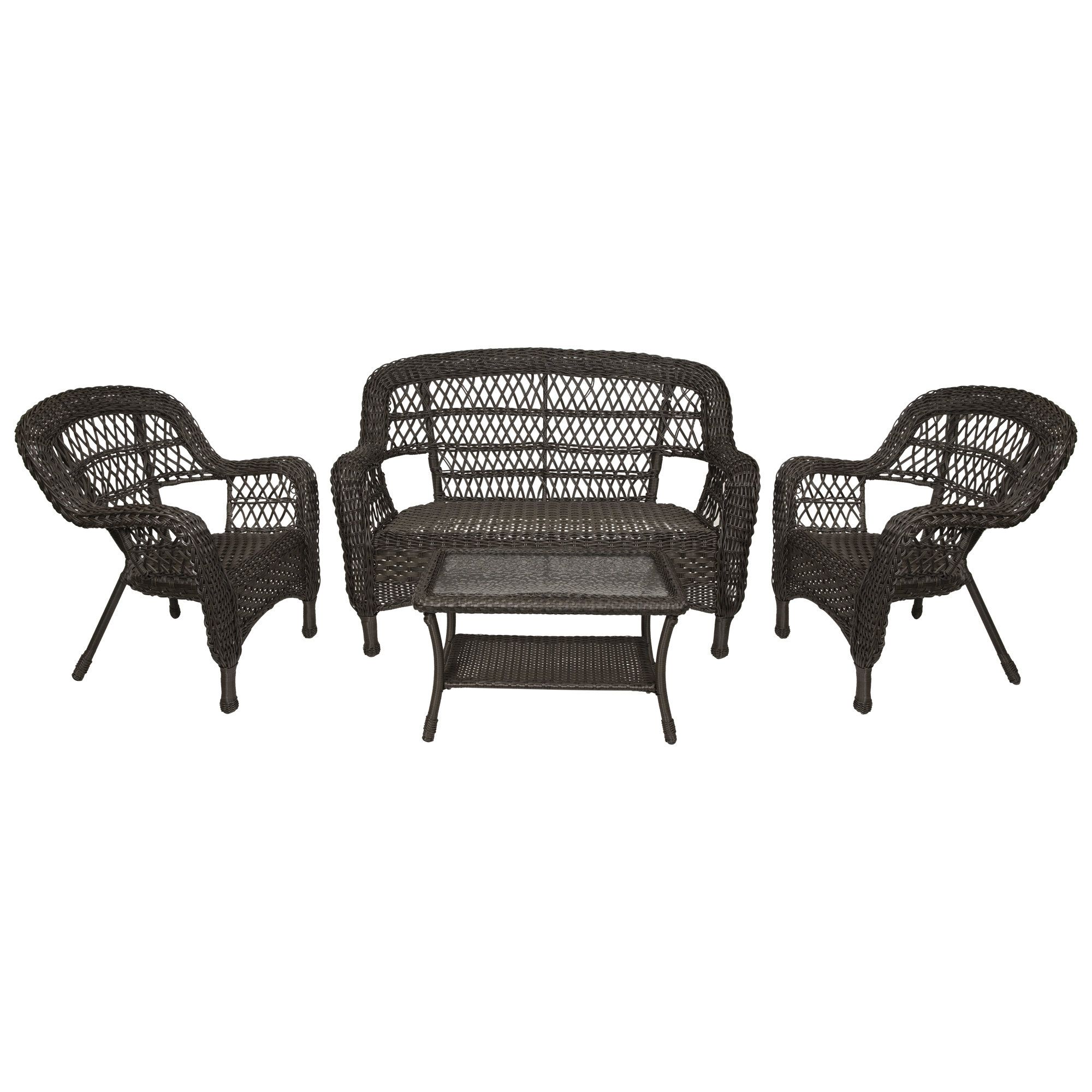 Northlight Rattan Wicker 4 - Person Seating Group | Wayfair within Living Source International Wicker / Rattan 4-Person Seating Group In Gray