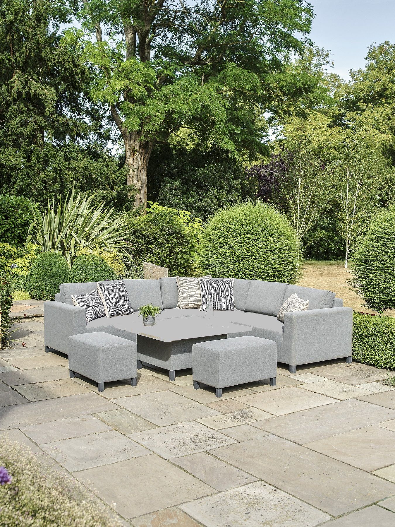 Nova – Buddha Sunbrella Outdoor Fabric Sofa Set With Footstool ... with regard to Outdoor Seating Solutions with Sunbrella Canvas Material