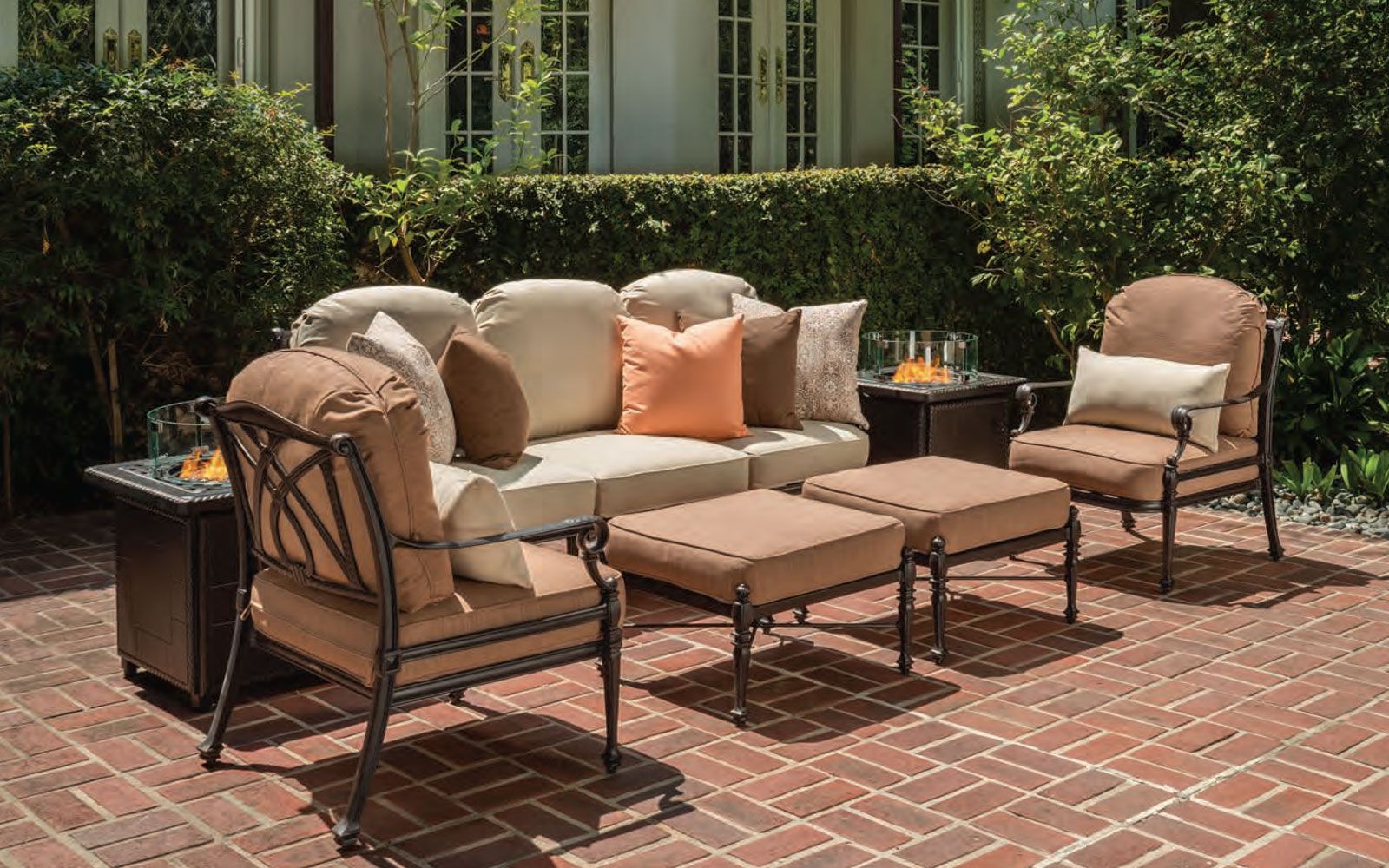 Outdoor Deep Seating Furniture | Sectionals &amp; Sofas For Patios for Sorra Home Sunbrella Outdoor Deep Seating Sofa Pillow And Cushion Set