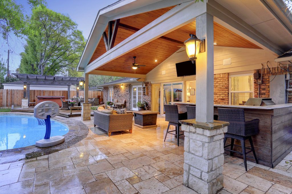 Outdoor Living Room In Walnut Bend Area - Houston - Texas Custom Patios ... in Convene Outdoor Patio Sofa