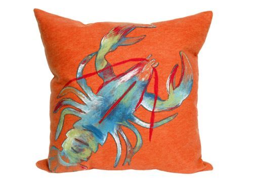Outdoor Pillows | Raymour &amp; Flanigan with Visions Ii Lobster Pillow, 20"X20"