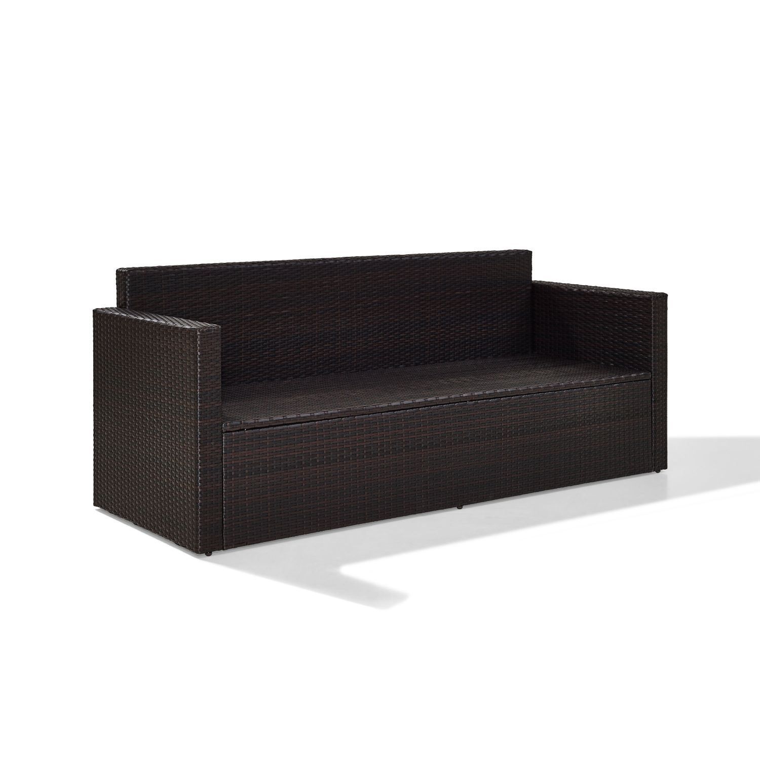 Palm Harbor Outdoor Wicker Sofa In Brown With Sand | Ko70048Br-Sa | Afw.com with Palm Harbor Outdoor Wicker Sofa, Brown With Gray Cushions