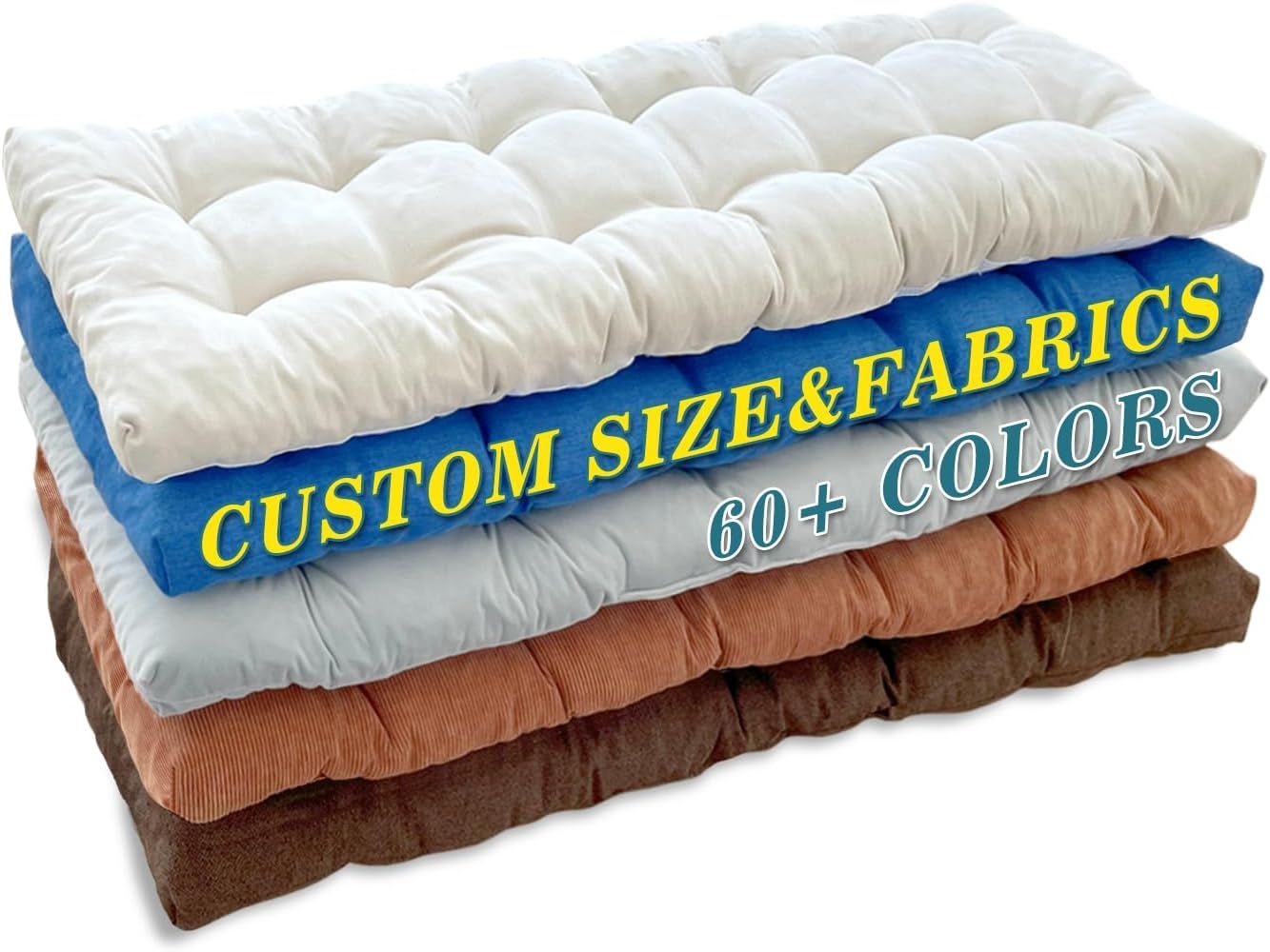 Phustjkl Custom Bench Cushions, 2In Thick Patio Furniture Cushions For ... regarding The science behind slip cover materials for outdoor furniture