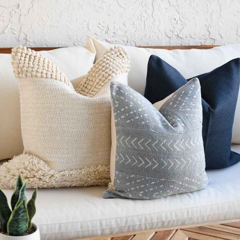 Pillow Sets Blue - Etsy inside Antler Icons Throw Pillow, Set Of 2, 16 X 24 Inches