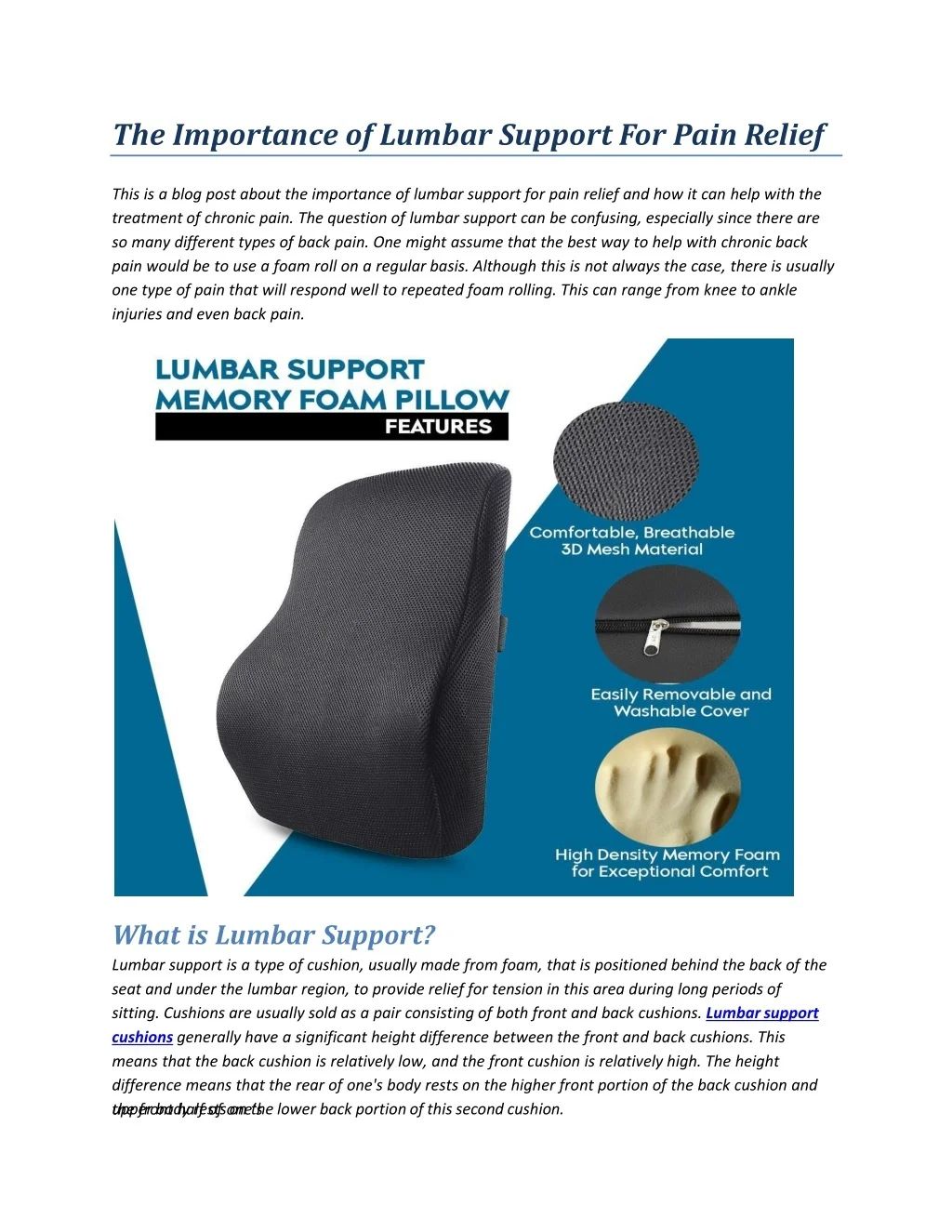 Ppt - The Importance Of Lumbar Support For Pain Relief Powerpoint ... regarding Understanding the Benefits of Textured Lumbar Support During Work and Play