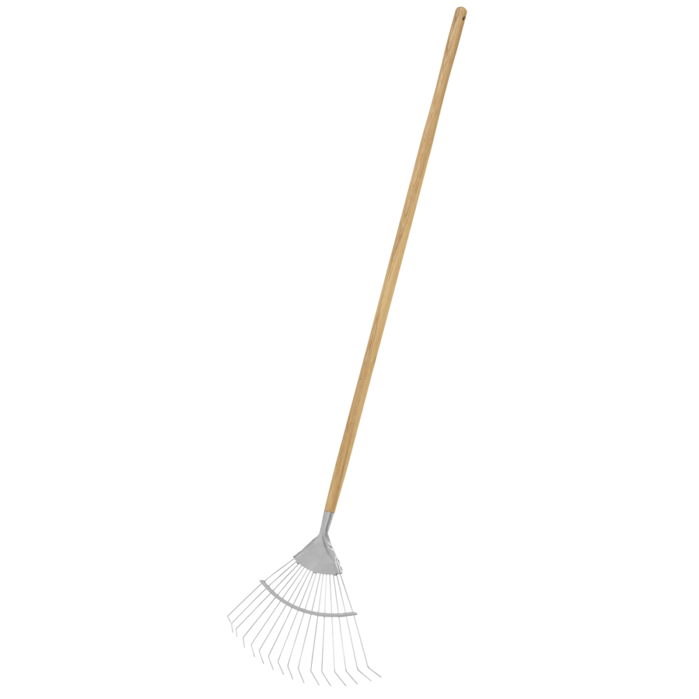 Premier Lawn Rake With Long Ash Handle & Stainless Steel Tines - Mdtools pertaining to Ash Wood Garden Rake Eco