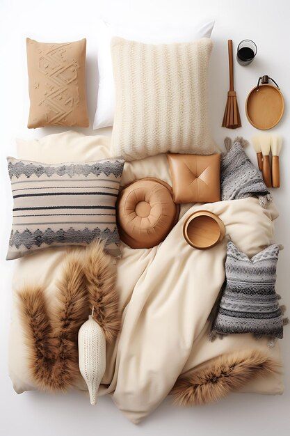 Premium Photo | Pillow Blanket Design And Elements With Difference Idea ... for Exploring the Design Elements of Multi Purpose Pillows