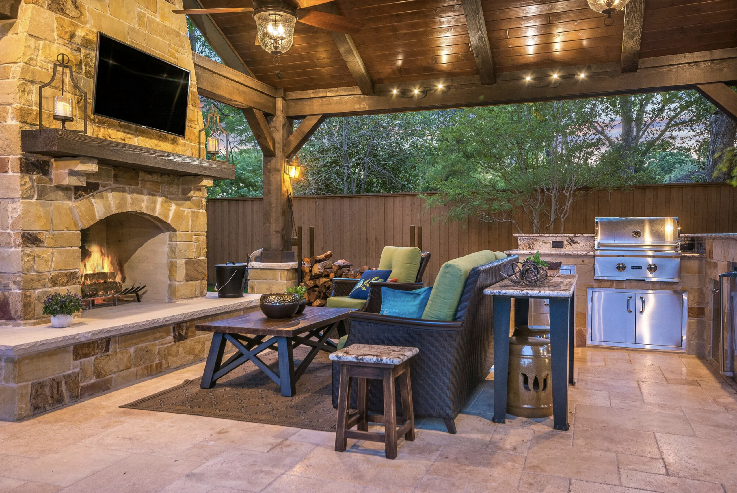 Rustic Outdoor Living Space With Outdoor Kitchen By Texas Custom Patios ... throughout Convene Outdoor Patio Sofa
