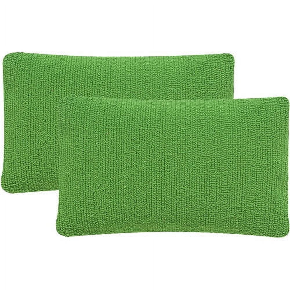Safavieh Soleil Solid 12" X 20" Indoor/Outdoor Pillow, Sunshine Green ... with regard to Safavieh Soleil Solid Pillows, Set Of 2, Marine Baby Blue