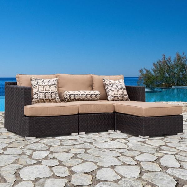 Shop Corvus Morgan 4-Piece Modular Outdoor Seating Set With Sunbrella ... in Outdoor Seating Solutions with Sunbrella Canvas Material