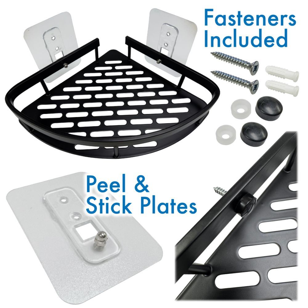 Shower Corner Caddy • Power Coated Aluminum Organizational Netting ... within How to Install Wall-Mounted Shower Caddy Without Screws